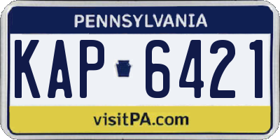 PA license plate KAP6421