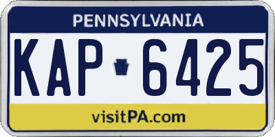 PA license plate KAP6425