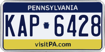 PA license plate KAP6428