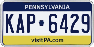 PA license plate KAP6429