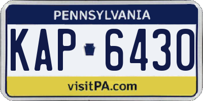 PA license plate KAP6430