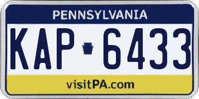 PA license plate KAP6433