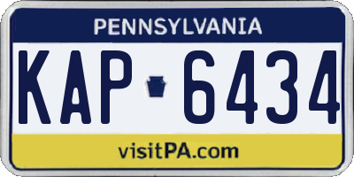 PA license plate KAP6434
