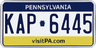 PA license plate KAP6445