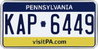 PA license plate KAP6449