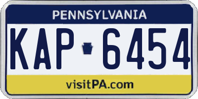 PA license plate KAP6454