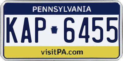 PA license plate KAP6455