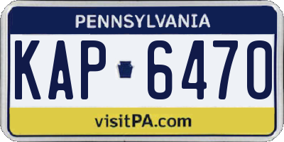 PA license plate KAP6470