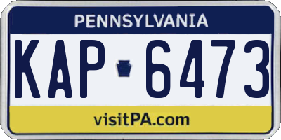PA license plate KAP6473