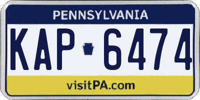 PA license plate KAP6474