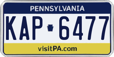 PA license plate KAP6477