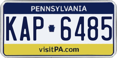 PA license plate KAP6485