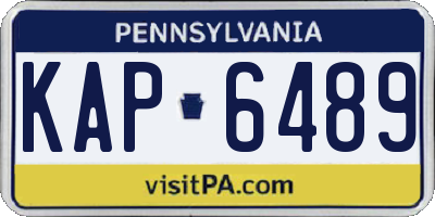 PA license plate KAP6489