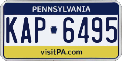 PA license plate KAP6495
