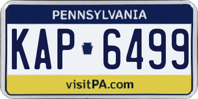 PA license plate KAP6499