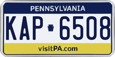 PA license plate KAP6508