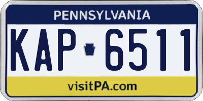 PA license plate KAP6511
