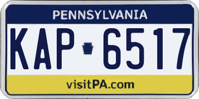 PA license plate KAP6517