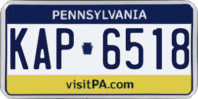 PA license plate KAP6518