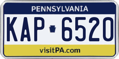 PA license plate KAP6520