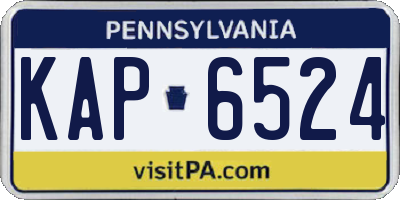 PA license plate KAP6524
