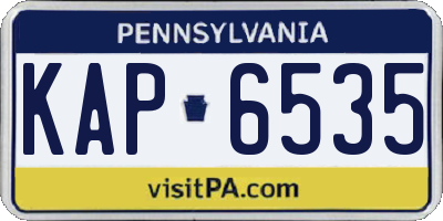 PA license plate KAP6535