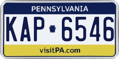 PA license plate KAP6546