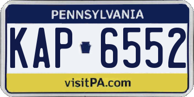 PA license plate KAP6552