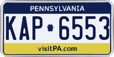 PA license plate KAP6553