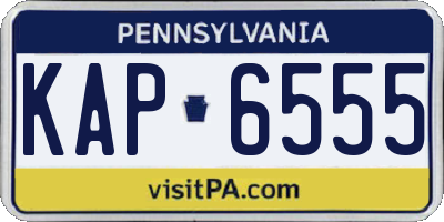 PA license plate KAP6555