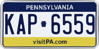 PA license plate KAP6559