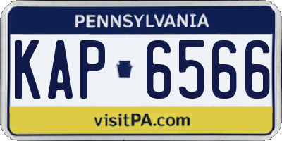 PA license plate KAP6566