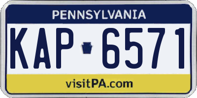 PA license plate KAP6571