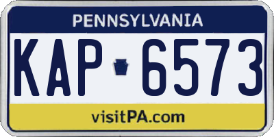 PA license plate KAP6573