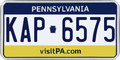 PA license plate KAP6575