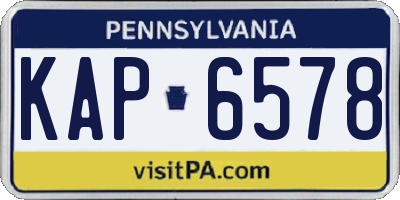 PA license plate KAP6578