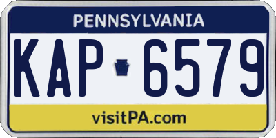 PA license plate KAP6579