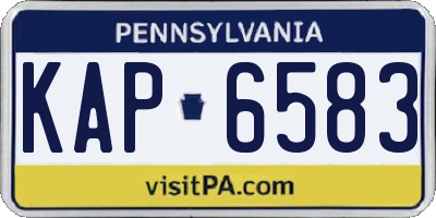 PA license plate KAP6583