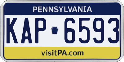 PA license plate KAP6593