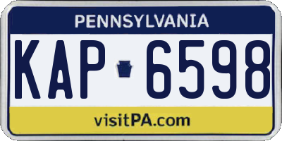PA license plate KAP6598