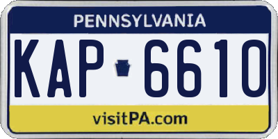 PA license plate KAP6610