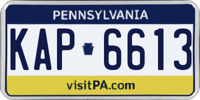 PA license plate KAP6613