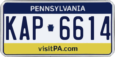 PA license plate KAP6614