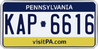PA license plate KAP6616