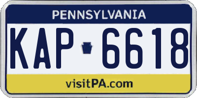PA license plate KAP6618