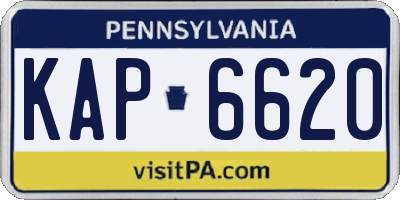 PA license plate KAP6620