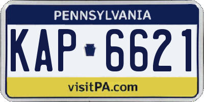 PA license plate KAP6621