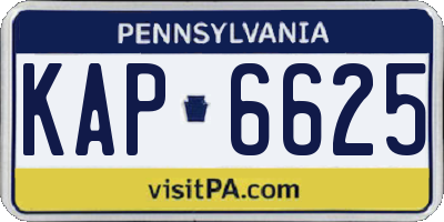 PA license plate KAP6625