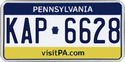 PA license plate KAP6628