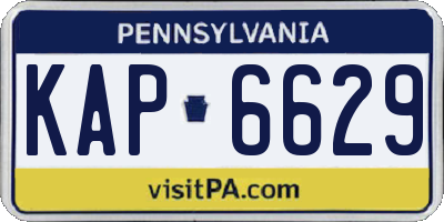 PA license plate KAP6629